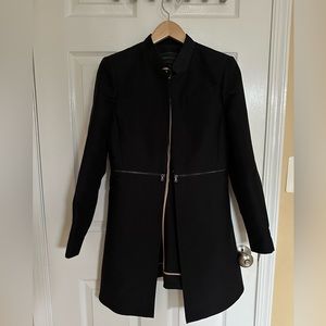 BCBGMAXAZRIA Zippered-Waist Kiss-Front Jacket Size S